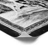 Zwarte en witte Wereldkaart (1670) Omgekeerd Poster (Hoek)