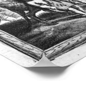 Zwarte en witte Wereldkaart (1670) Poster (Hoek)