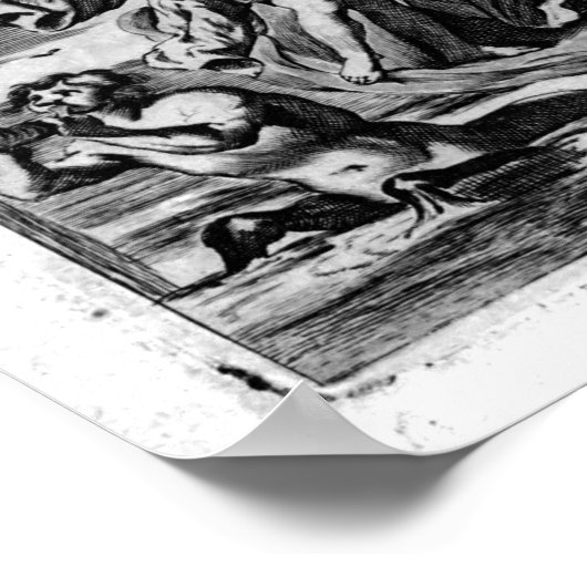 Zwarte en witte Wereldkaart (1690) Poster (Hoek)