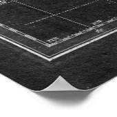 Zwarte en witte Wereldkaart (1799) Omgekeerd Poster (Hoek)