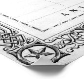 Zwarte en witte Wereldkaart (1864) 2 Poster (Hoek)