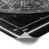 Zwarte en witte Wereldkaart (1872) Omgekeerd Poster (Hoek)