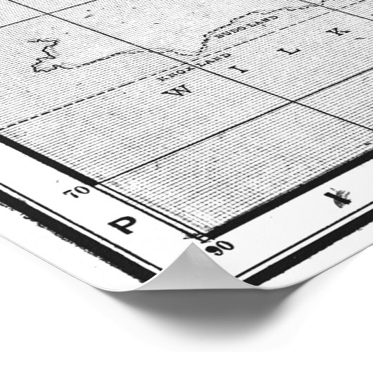 Zwarte en witte Wereldkaart (1901) Poster (Hoek)