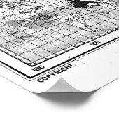 Zwarte en witte Wereldkaart (1918) Poster (Hoek)