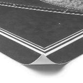 Zwarte en witte Wereldkaart (1922) Omgekeerd Poster (Hoek)