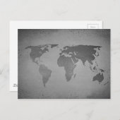  zwarte en witte wereldkaart briefkaart (Voorkant / Achterkant)