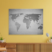  zwarte en witte wereldkaart canvas afdruk (Insitu (Woonkamer))