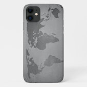  zwarte en witte wereldkaart Case-Mate iPhone case (Achterkant)