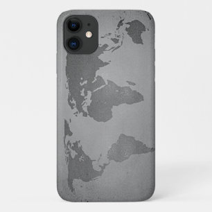 zwarte en witte wereldkaart Case-Mate iPhone case