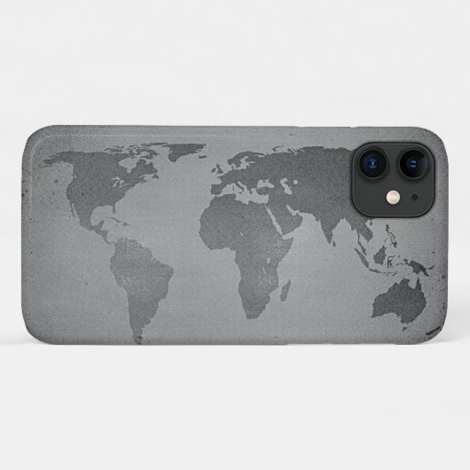  zwarte en witte wereldkaart Case-Mate iPhone case (Achterkant (horizontaal))