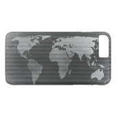 Zwarte en witte wereldkaart Case-Mate iPhone case (Achterkant (Horizontaal))