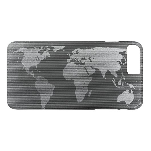 Zwarte en witte wereldkaart Case-Mate iPhone case (Achterkant (Horizontaal))