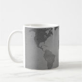  zwarte en witte wereldkaart koffiemok (Links)