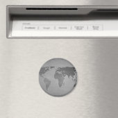 zwarte en witte wereldkaart magneet (Insitu (Vaatwasser))