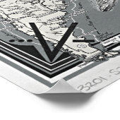 Zwarte en witte Wereldkaart Totale oorlogskaart Poster (Hoek)