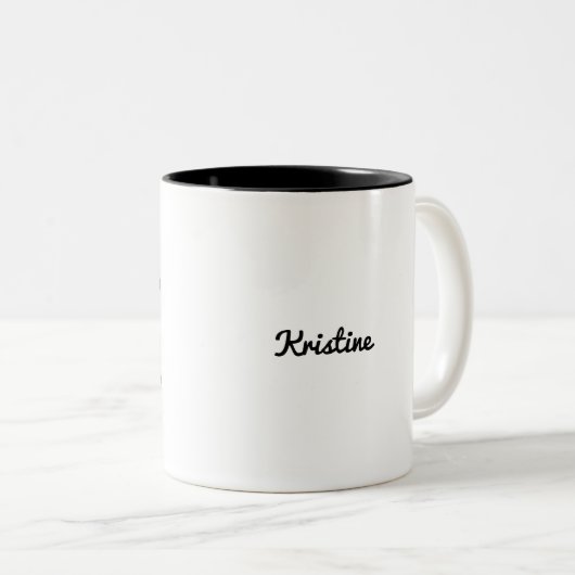 Zwarte en witte WHATEVER-Mok Tweekleurige Koffiemok (Voorkant rechts)