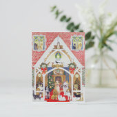 Zwarte en witte whiskers briefkaart (Staand voorkant)