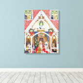 Zwarte en witte whiskers canvas afdruk (Insitu (Houten vloer))