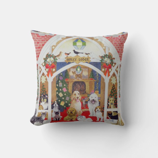 Zwarte en witte whiskers kussen (Voorkant)