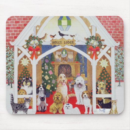 Zwarte en witte whiskers muismat (Voorkant)