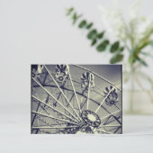 Zwarte en witte wiel briefkaart (Staand voorkant)