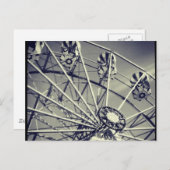 Zwarte en witte wiel briefkaart (Voorkant / Achterkant)