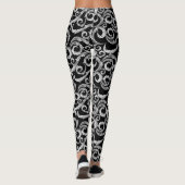 Zwarte en witte wijnstokken leggings (Achterkant)