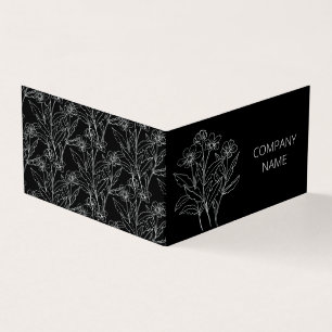 Zwarte en witte wilde bloemen visitekaartje