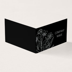 Zwarte en witte wilde bloemen visitekaartje
