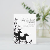 Zwarte en witte wilde paarden sparen de Datum Aankondigingskaart (Staand voorkant)