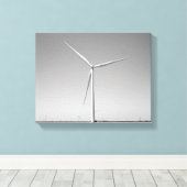Zwarte en witte windturbine in Oklahoma 11x14 Canvas Afdruk (Insitu (Houten vloer))