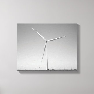Zwarte en witte windturbine in Oklahoma 11x14 Canvas Afdruk