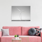 Zwarte en witte windturbine in Oklahoma 16 x 20 Canvas Afdruk (Insitu (Woonkamer))
