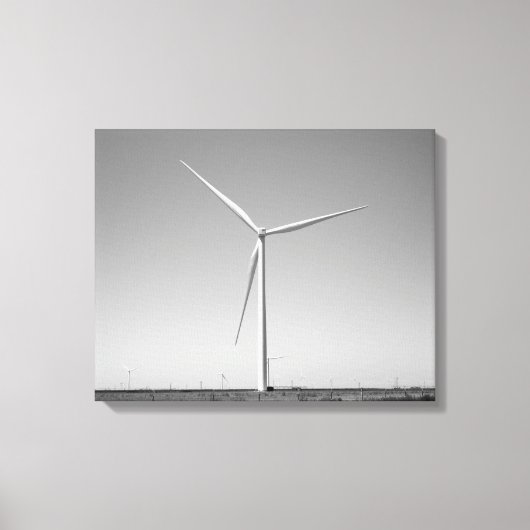 Zwarte en witte windturbine in Oklahoma 16 x 20 Canvas Afdruk (Voorkant)