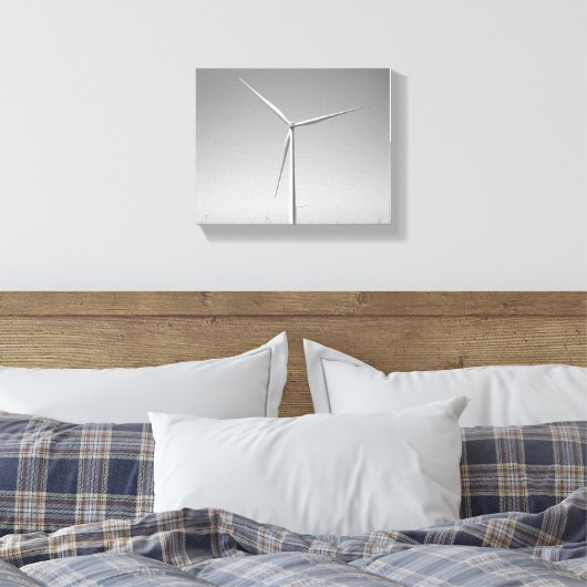 Zwarte en witte windturbine in Oklahoma, 8x10 Canvas Afdruk (Insitu (Slaapkamer))