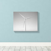 Zwarte en witte windturbine in Oklahoma, 8x10 Canvas Afdruk (Insitu (Houten vloer))