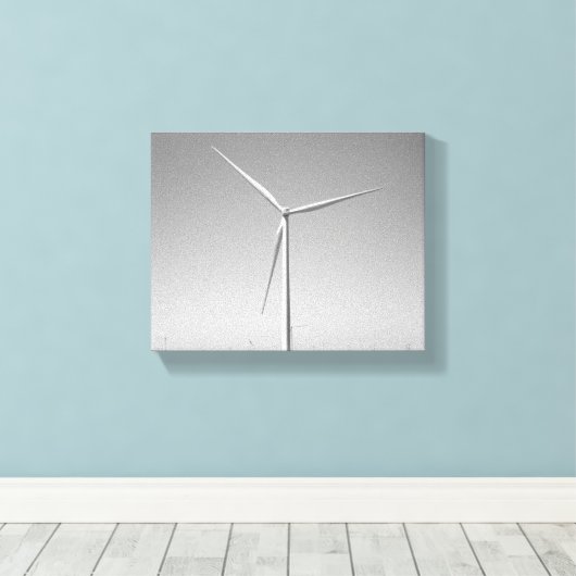 Zwarte en witte windturbine in Oklahoma, 8x10 Canvas Afdruk (Insitu (Houten vloer))