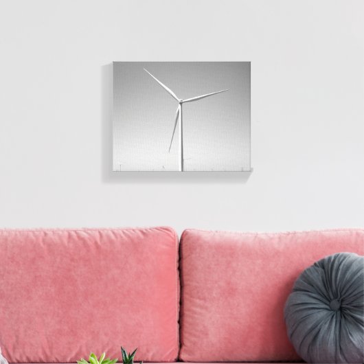 Zwarte en witte windturbine in Oklahoma, 8x10 Canvas Afdruk (Insitu (Woonkamer))