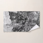 Zwarte en Witte Winter Wonderland met Deer Bad Handdoek (Handdoek)