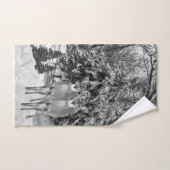 Zwarte en Witte Winter Wonderland met Deer Handdoek (Handdoek)