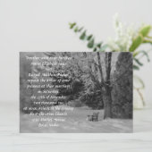 Zwarte en Witte Winterbank Weddenschap Kaart (Staand voorkant)