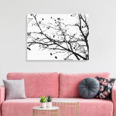 Zwarte en witte winterboom canvas afdruk (Insitu (Woonkamer))