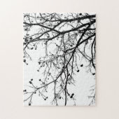 Zwarte en witte winterboom legpuzzel (Verticaal)