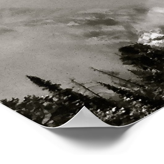 ZWARTE EN WITTE WINTERLANDSCHAP POSTER (Hoek)