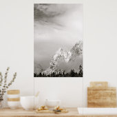 ZWARTE EN WITTE WINTERLANDSCHAP POSTER (Keuken)