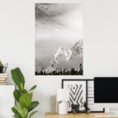 ZWARTE EN WITTE WINTERLANDSCHAP POSTER (Thuiskantoor)