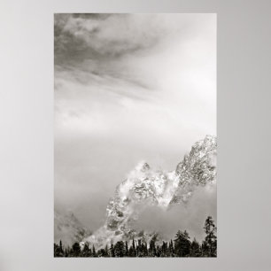 ZWARTE EN WITTE WINTERLANDSCHAP POSTER