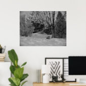 Zwarte en witte winterparkdruk poster (Thuiskantoor)