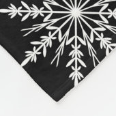 Zwarte en witte wintersneeuwvlokken fleece deken (Hoek)