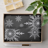 Zwarte en witte wintersneeuwvlokken tissuepapier (Geschenk)